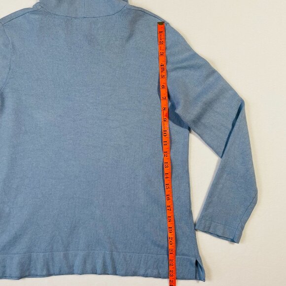 Jones New York Silk Angora Blend Mock Neck Sweater Light Blue Size LP - Picture 10 of 13
